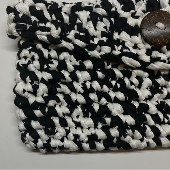 Handmade Envelope Bag Pouch t-shirt yarn Black Med - Picture 6 of 11